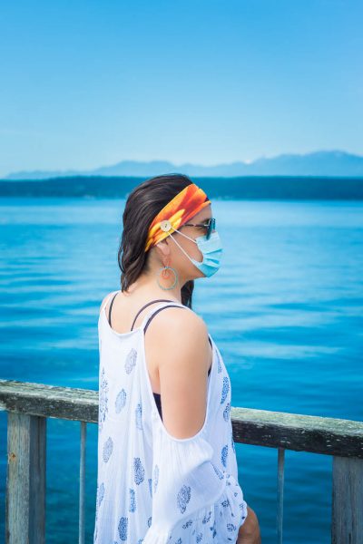 Spanish Shawl (Flabellina iodinea) Headband with Facemask Buttons